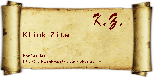 Klink Zita névjegykártya